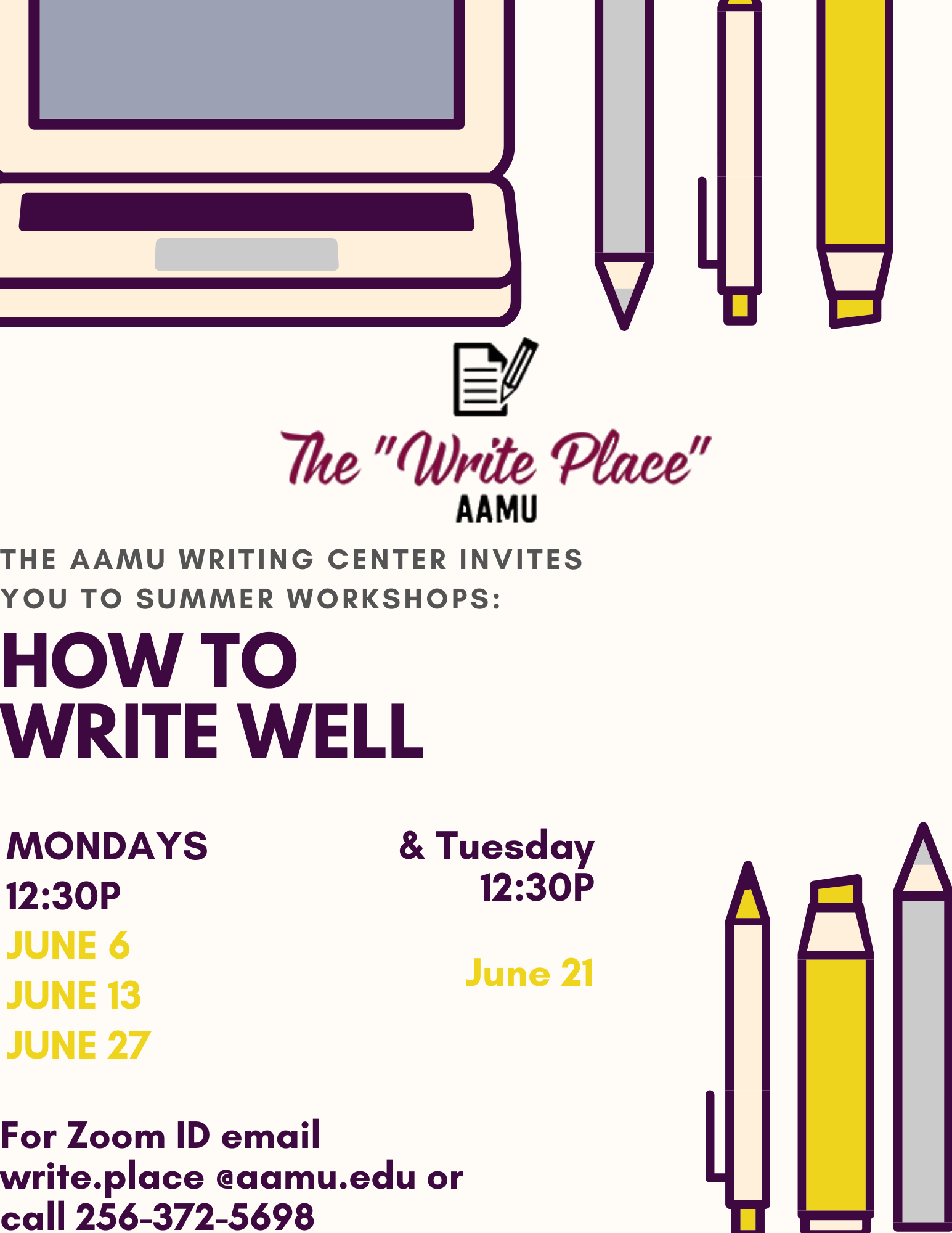 Write Place Workshops Summer 2022