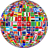 International flag globe