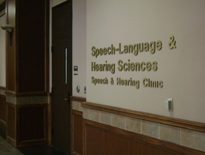Photo of the entrance of the Speech and Hearing Clinic