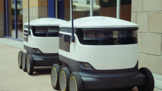 two autonomous vehicles