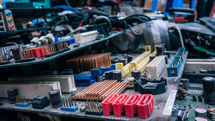 stack of computer motherboards