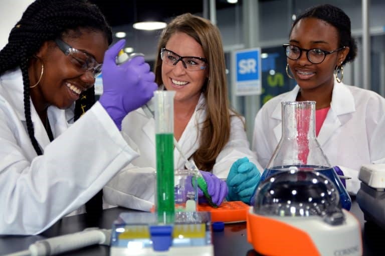 Students in STEM lab