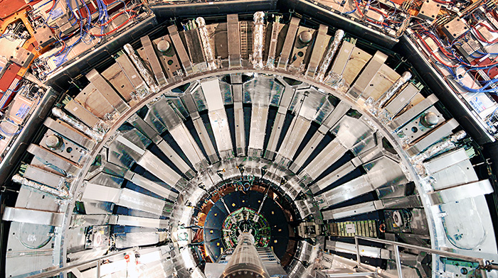 Removal of the CMS beam pipe during Long Shutdown 1 - photo courtesy CERN