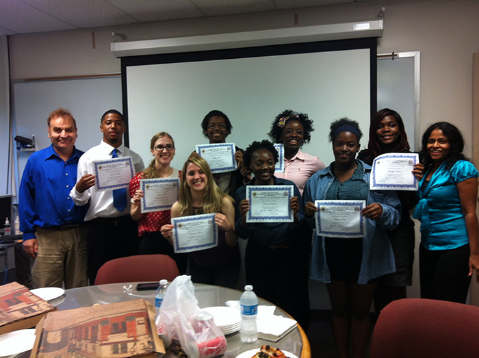 2013 REU Participants holding certificates