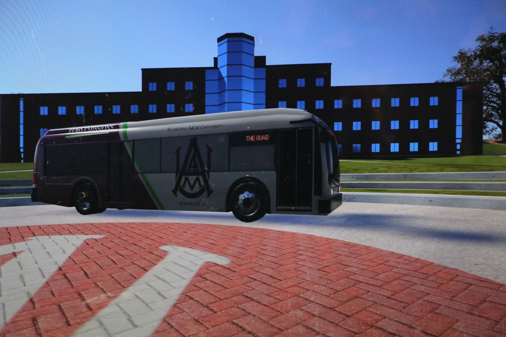 AAMU bus on campus in the MetaVerse