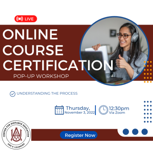Online Course Cerficatification Workshop