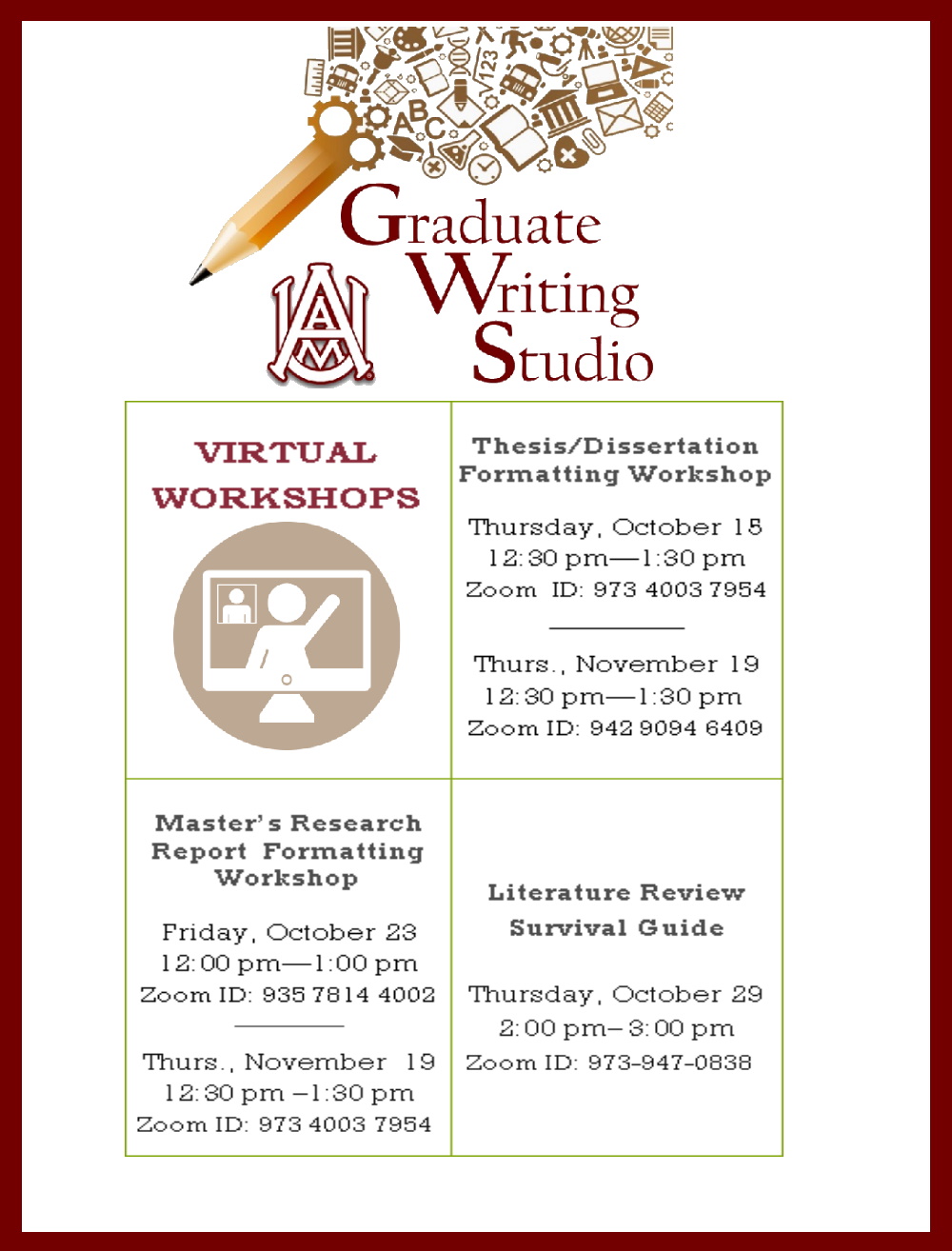 Graduate Student Success Center Fall Workshops