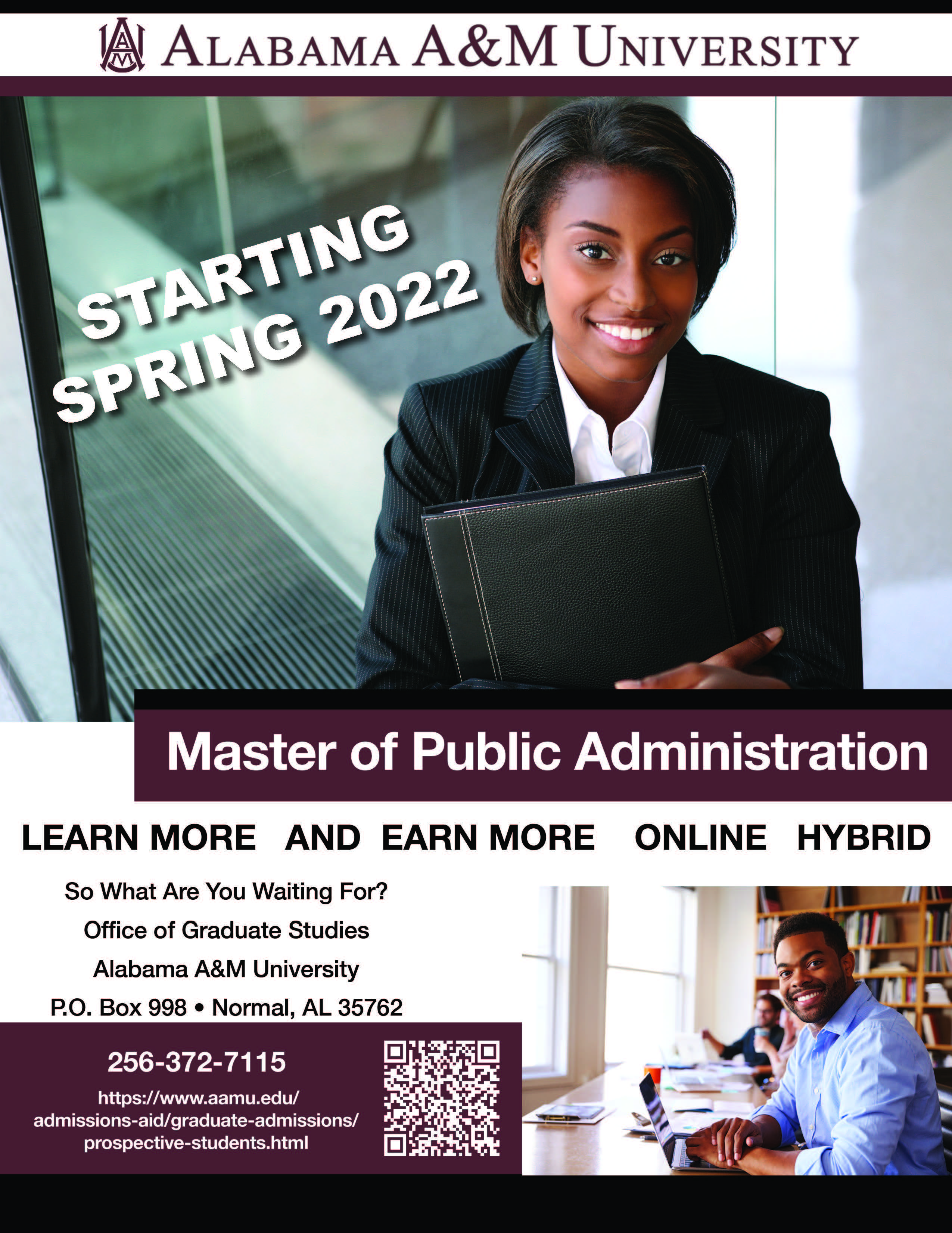 Master of Public Administration coming Spring 2022
