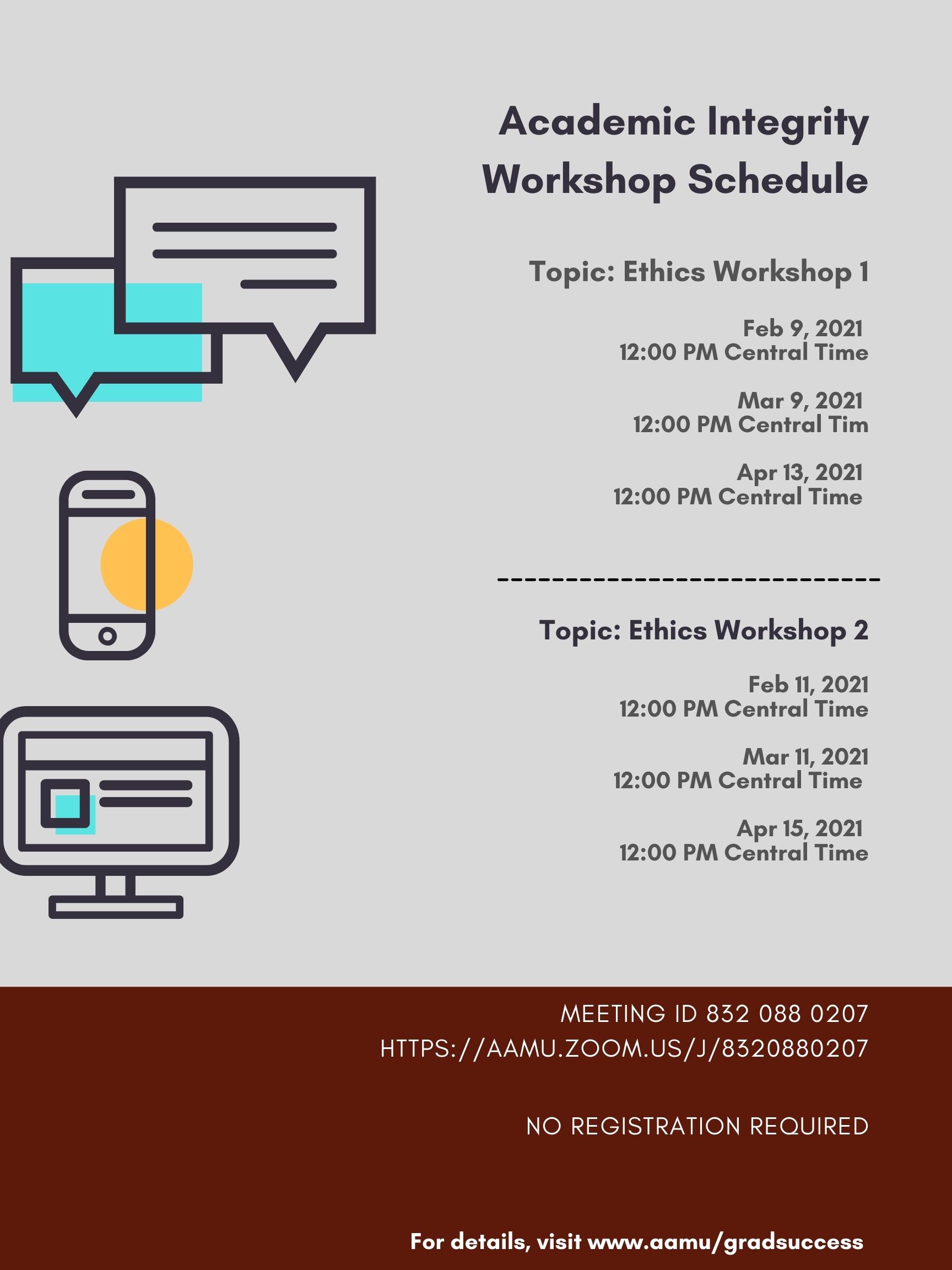Academic Integrity Workshop Schedule