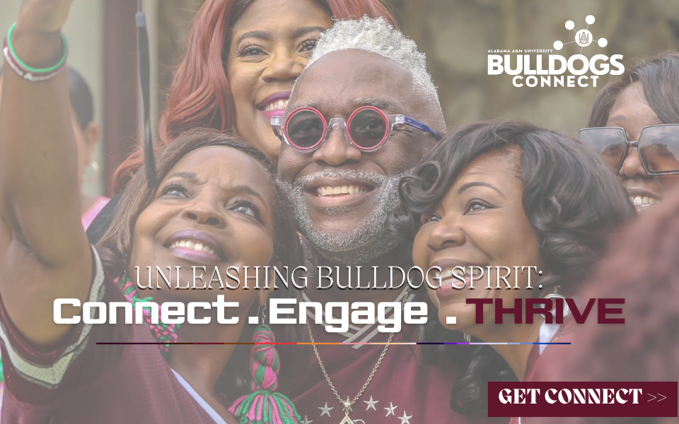 Banner of a group of alumni encourage others to join Bulldogs Connect the new Alumni Network
