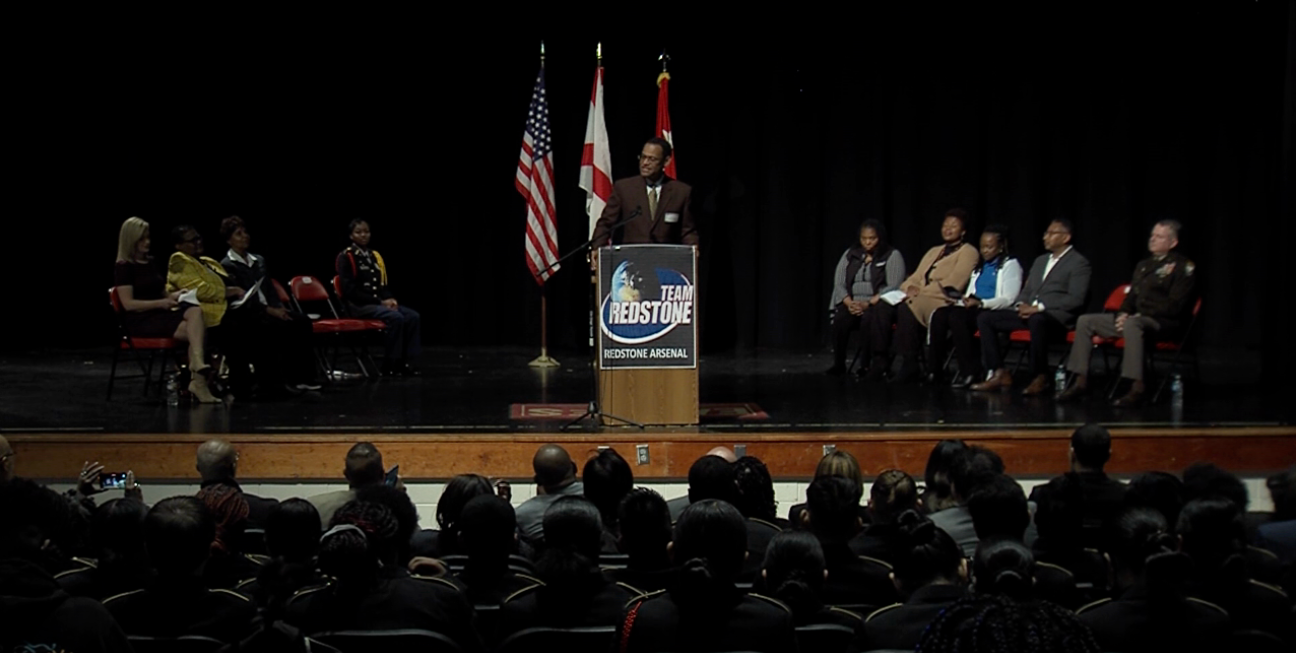 AAMU President Wims giving speech